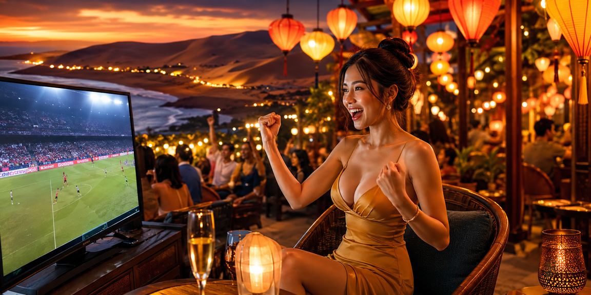 Người xem cá cược thể thao tại chợ đêm Hội An